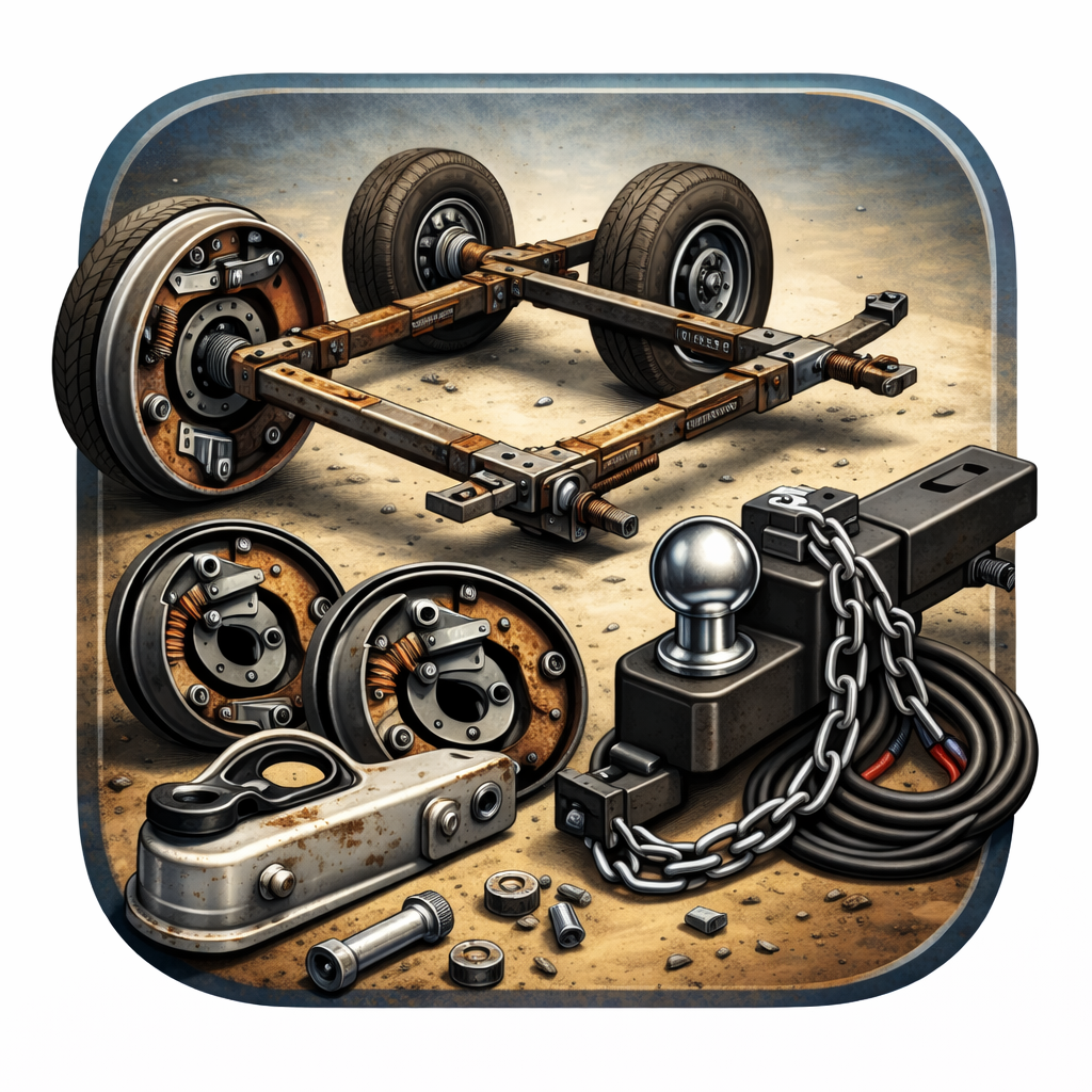 Aksler bremser trækstang