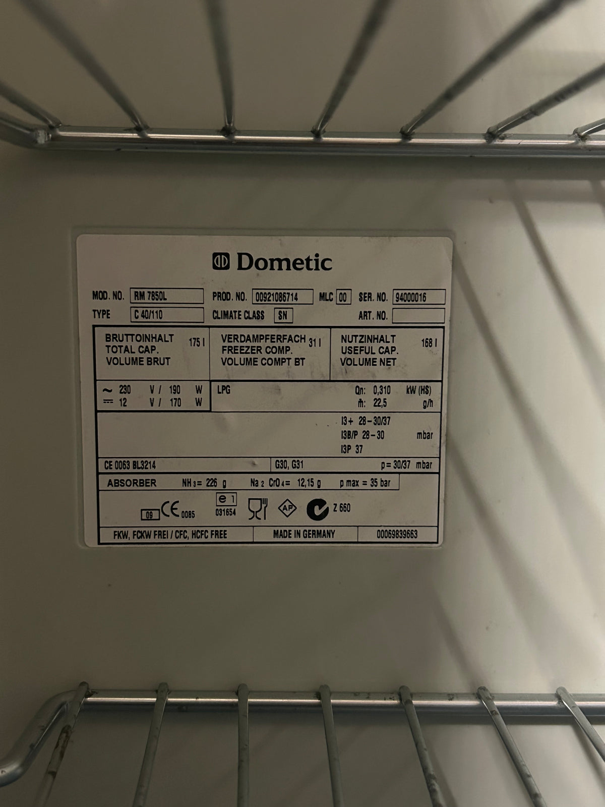 Dometic 7850L køleskab